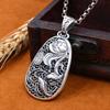 Cadena de suéter de plata de ley S999 Flor de Loto Carpa collar largo para mujer football plata productos genuinos colgante vintage cordón estilo étnico