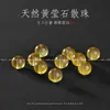Fluorita Amarilla Pura Natural Genuina Cuentas Sueltas Cuentas Individuales Hechas a Mano Materiales para Ensartar Pulseras Collares Accesorios Cuentas Redondas de Cristal