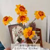 5 flores artificiais de rosa com pétalas que viram, na cor preto ameixa, adequadas para locais de casamento, hotéis e arranjos florais populares