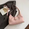 Bolsa Plissada Texturizada Estilo Coreano para Mulheres 2026 Nova Moda de Verão Bolsa Tote de Axila Bolsa Transversal Casual para Ombro