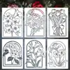 Plantilla de Pintura Hueca Floral de Amazon para Niños, Plantilla DIY para Pared, Lienzo de Decoración, Plantilla de Dibujo