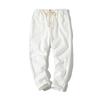 Comercio Exterior Nuevo Estilo Japonés Retro Verano Pantalones Casuales de Lino Delgados para Hombre Pantalones al Tobillo Algodón y Lino Plisados Talla Grande