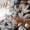 Navidad de Amazon transfronteriza rama de olivo de 6 hojas con purpurina dorada artificial hoja con purpurina dorada pieza única decoración de corona para árbol de Navidad
