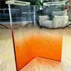 Placa de Suporte para Perna de Mesa Acrílica em Forma de V Laranja Degradê, Mesa de Console, Mesa de Centro, Escrivaninha, Processamento de Perna de Mesa Suspensa
