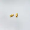 Plata de Ley S925 Chapada en Oro Tubo de Bambú Incrustado con Diamantes, Cuentas Espaciadoras, Cuentas Sueltas, Materiales para Pulseras DIY Hechas a Mano, Accesorios de Joyería de Plata