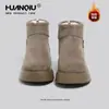 Botas de Nieve Universales para Mujer 2025 Zapatos de Algodón Invierno Nuevo Estilo Forradas de Felpa Cálidas y Versátiles de Moda Cabeza de Mango Zapatos de Algodón Birkenstock