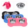 Venta Directa de Fábrica Esterilla de Silicona para Mascotas con Doble Tazón de Acero Inoxidable Tazón para Perros Esterilla para Mascotas Tazón Antideslizante