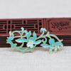 Yiwu color rayo dorado cobre chapado en oro DIY gota de pegamento punto esmeralda imitación oro azul ardiente punto esmeralda esmalte horquilla flor B3100