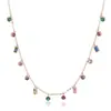 Colar Zircônia Colorida Retro Francês Design de Nicho Feminino Luxo Acessível High-End Corrente de Clavícula em Ouro 18K Colar Moderno