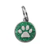 Novo pingente para pet liga tamanho pequeno atacado de fábrica [pingente de gota de óleo com glitter colorido pata de cachorro garra]]