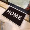 Alfombra de entrada con anillo de seda para entrada, alfombra para frotar el barro de entrada exterior, alfombra para pies blanca y negra, alfombra de lujo ligero con texto resistente a las manchas