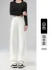 Elegantes Pantalones de Lana de Pierna Ancha para Mujer para Otoño e Invierno 2026, Suaves y con Caída, Adelgazantes, Versión Estrecha, Pantalones Casuales de Pierna Recta