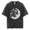 Camiseta Masculina de Algodão Puro Pesado Manga Curta Estilo Retro Americano, Casual de Verão Solta Tendência Oversize Lavada Vintage