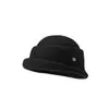 Sombrero de ala enrollada, color liso, estilo Hepburn para mujer, alta calidad, copa redonda, bombín pequeño, lana otoño/invierno, que retiene el calor, elegante