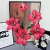 Flores Artificiais Vermelhas, Flores Artificiais Bordô, Flores Artificiais Phalaenopsis no Atacado, Flores de Casamento, Flores de Chão para Casamento