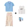 Traje de Ropa de Moda para Street Dance para Niños, Ropa de Performance de Hip-Hop para Batería, Ropa de Moda Hip-Hop para Niñas, Camisas Rayadas Frescas y Atractivas