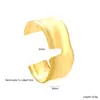 Pulsera Abierta Geométrica de Moda Personalizada Más Vendida en Europa y América Pulsera Dorada de Acero Inoxidable Retro Joyería Transfronteriza