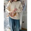 Outono/Inverno 2026 Novo Suéter Casual Macio Aderente Estilo Preguiçoso Tricô Pulôver Cor Sólida Tricô Trançado Gola Redonda Feminino