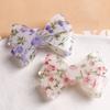 Pinza para el cabello con parche de lazo hueco de flor rosa de hoja verde dulce fresca accesorios de joyería DIY