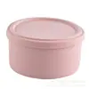 Lonchera de Silicona, Caja Redonda para Conservar Frutas de Picnic de Grado Alimenticio, Portátil para Trabajadores de Oficina