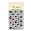 Redanco nuevas pegatinas de uñas de gatito negro rojo de red en relieve 5D pegatinas de uñas adhesivas tridimensionales He-1025