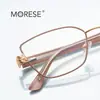 Gafas anti luz azul transfronterizas 3167 virola de propionato pata ancha montura de metal cara pequeña para mujer reducción de edad lente plana blanca