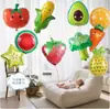 Balões de Frutas de 18 polegadas Flutuando no Ar Hélio Decoração de Aniversário Infantil Melancia Morango Abacaxi Milho Balões de Filme de Alumínio