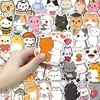 50 Lindos Pegatinas de Gatos de Dibujos Animados para Diarios Temáticos de Sanación, Cuadernos, Papelería, Decoraciones para Fundas de Teléfono y Pegatinas Creativas al por Mayor