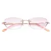 Gafas sin Marco para Miopía para Mujer con Incrustaciones de Diamantes de Borde Cortado, Gafas de Titanio Puro Ultraligeras, Gafas con Filtro de Luz Azul para Mujer, Gafas Fotocromáticas para Miopía