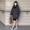 Sudadera con capucha casual nueva de primavera y otoño, fina, blanca, elegante, de manga larga para mujer, corte holgado, con forro polar y cremallera