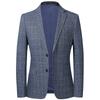 Terno Laishbert Primavera e Outono Masculino Casual Estilo Coreano Slim Pequeno Terno Jaqueta de Terno Xadrez Azul e Cinza Masculino