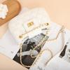 Bolso de Media Luna Estilo Fragante de Alta Calidad Bolso de Cadena Romboidal Transfronterizo Auténtico Bolso de Cuero para Mujer Bolso de Hombro de Piel de Vaca Encerada 6021