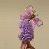 Pasador de Pelo de Flor Súper de Hada y Estéticamente Agradable, Pasador Lateral de Mariposa Morada, Pasador con Atmósfera de Viaje y Vacaciones, Pasador