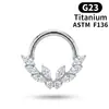 Anel de Nariz em Liga de Titânio G23 Stud de Cartilagem Auricular com Zircônia F136 Titânio Grau de Implante Joia para Piercing Argola Fechada Septo Nasal Fábrica