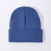 Gorro de punto vintage de color liso para otoño e invierno, de copa plana, para hombres y mujeres, gorro de lana simple y liso, gorro cálido de estudiante para pullover