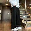 Pantalones Casuales de Algodón Lavado de Color Sólido para Hombre, Pantalones de Pierna Ancha Rectos Sueltos Vintage de Otoño, Pantalones de Trabajo Juveniles Versátiles de Moda