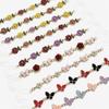 Suministro Transfronterizo Accesorios para Cadena de Zueco DIY Colgante de Flor Rosa Colorida de Aleación Mariposa con Hebilla de Gancho S de Plástico Transparente