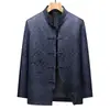 Conjunto de Traje Tang para Hombre con Cuello Mandarín Nuevo Otoño 2026 Conjunto Casual de Dos Piezas Estilo Chino para Hombres de Mediana Edad y Mayores