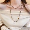 Collar de cuentas geométricas Maillard con baño de oro auténtico, estilo retro, cadena de lana combinable, accesorios de joyería de alta gama.
