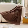Manta de Sofá Tricotada Macia Respirável Cor Sólida com Design Vazado em Forma de Diamante Manta para Soneca Ar Condicionado Manta Decorativa para Casa de Temporada Venda por Atacado