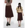 Yinhe STUDIO officeiren Falda Media de Ante para Mujer Otoño Falda de Longitud Media