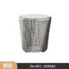 Conjunto de móveis de rattan para exterior de três peças: sofá de lazer para terraço de pátio, mesa de centro simples para exterior e combinação de mesa e cadeira pequenas para pousadas