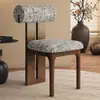 Silla de comedor nórdica de madera maciza estilo francés para uso doméstico, silla de diseñador vintage con respaldo, simple y elegante
