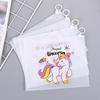 Unicórnio Frosted Pencil Bag Venda por atacado Saco de papelaria de grande capacidade transparente File Bag Estudante simples bonito saco de lápis dos desenhos animados