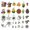 Accesorios de Joyería para Llavero, Aretes, Colgante DIY de Calabaza, Hoja de Arce, Ardilla, Maíz, Piña de Pino de Acción de Gracias Transfronteriza