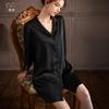 Pijama Camisa Estilo Namorado Sexy Xianyi para Mulheres, Verão Fino Seda de Gelo Manga Longa Cor Sólida Vestido de Noite Conjunto Loungewear 509