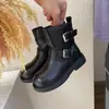 Novidades de Inverno 2026: Botas Infantis de Couro Genuíno com Dupla Fivela Estilo Britânico, Elegantes e Simples, Forradas, Botas de Cavaleiro para Meninas