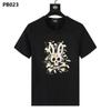 Psy Venta al por Mayor Marca Americana de Moda Cho Bun Camiseta Colorida Calavera Conejo Degradado Estampado de Letras Estilo de Pareja Manga Corta Ny