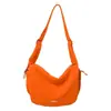 Bolso Artístico de un Solo Hombro para Jóvenes y Mujeres, Bolso Cruzado de Color Sólido Estilo Ins para Pareja, Ropa de Trabajo de Moda, Bolso de Mano tipo Dumpling de Nicho de Tendencia para Hombres