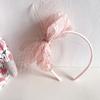 Nova Doce Princesa Estilo Rosa Estilo Fita Infantil Arco Imprensa Clipe Par BB Clipe Hairband Acessórios para o Cabelo Headwear